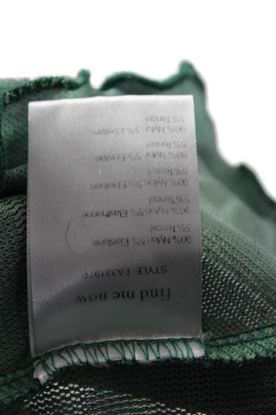 Find Me Now Womens Cropped Mock Neck Plaid Long Sleeve Top 90% Nylon Size L