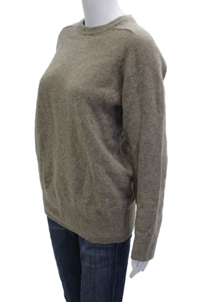 Zara Women Pullover Sweater Beige Crew Neck Long Sleeve Italian Yarn Size M