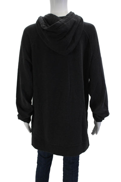 Bench Womens Pullover Hoodies Dark Gray Drawstring Long Sleeve Size L