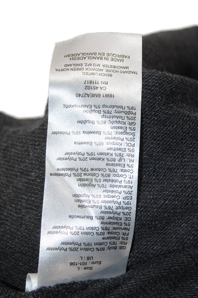 Bench Womens Pullover Hoodies Dark Gray Drawstring Long Sleeve Size L