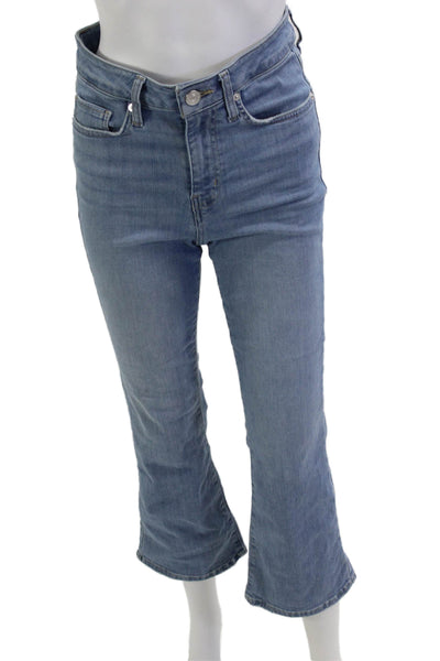 Frame Women Cropped Flared Blue High Rise Jeans Size 26