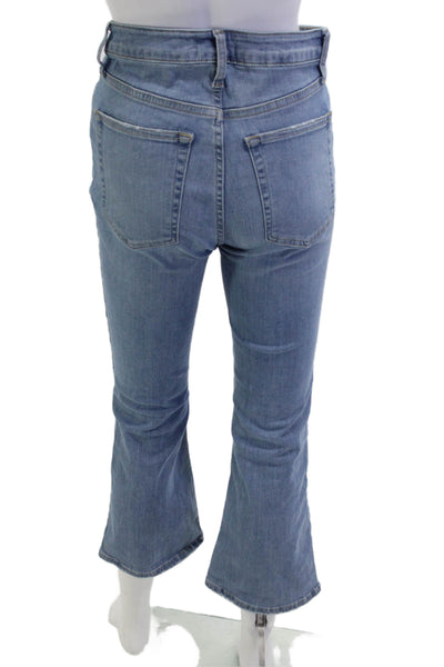 Frame Women Cropped Flared Blue High Rise Jeans Size 26