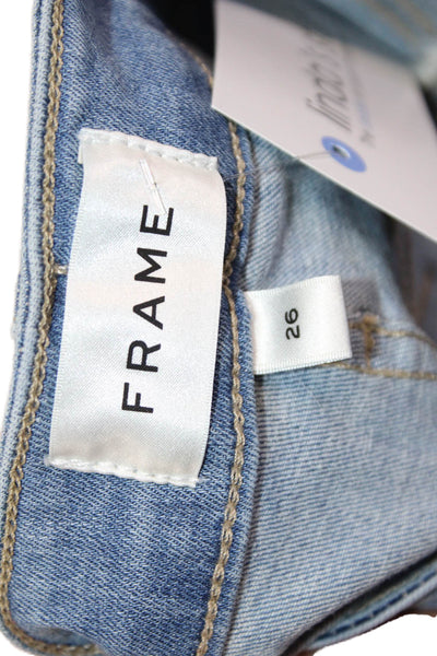Frame Women Cropped Flared Blue High Rise Jeans Size 26