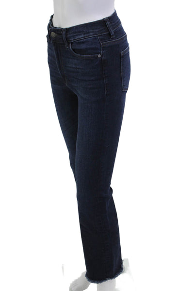 DL1961 Women Cropped Straight Dark Blue High Rise Jeans Size 24