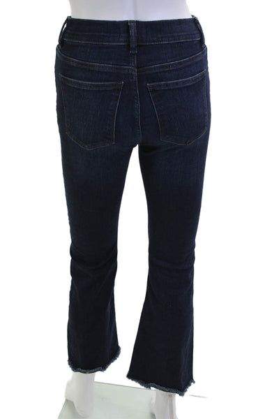 DL1961 Women Cropped Straight Dark Blue High Rise Jeans Size 24