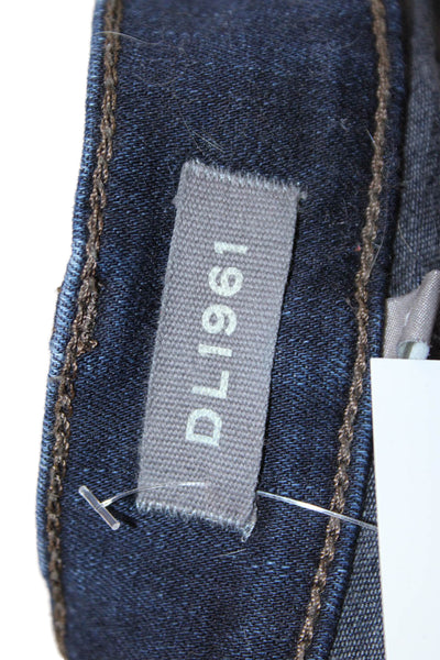DL1961 Women Cropped Straight Dark Blue High Rise Jeans Size 24