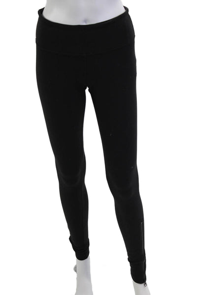 Lululemon Womens Ankle Jeggings Black Nylon Blend Zip Size 6