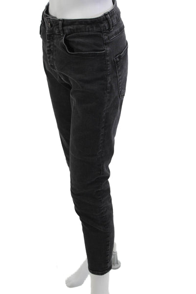 Zara Unisex Cropped Ankle High Rise Dark Gray Jeans Size 10