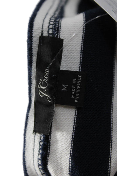 J Crew Womens Basic Striped Dark Blue 3/4 Sleeve Cotton T-Shirt Size M