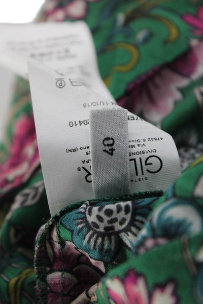 No. 21 Women Fit & Flare Sundress Green Floral V-Neck Sleeveless Cotton Size 40