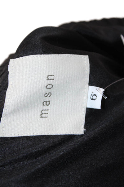 Mason Womens Mini Shift Dress Black 100% Silk Sleeveless Designer Size 6