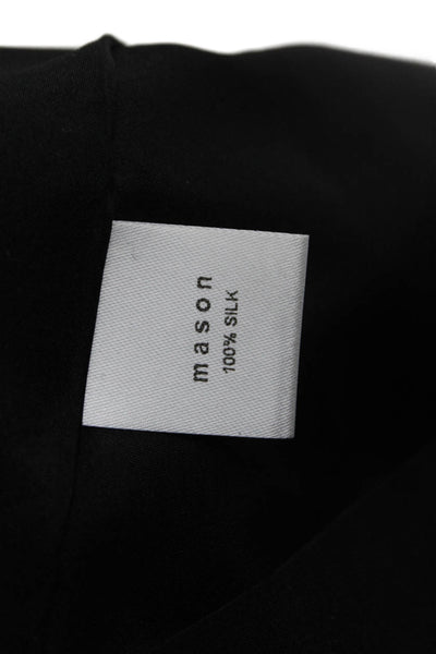Mason Womens Mini Shift Dress Black 100% Silk Sleeveless Designer Size 6