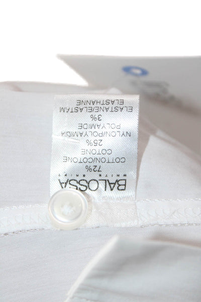 Balossa Women Sleeveless Collared Button-Up Top White Cotton Blend Size 4