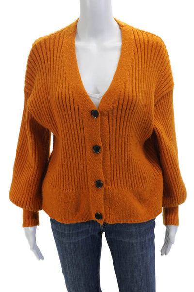 Sanctuary Unisex Cardigan V-Neck Button Long Sleeve Orange Size 16