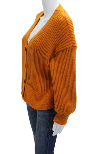 Sanctuary Unisex Cardigan V-Neck Button Long Sleeve Orange Size 16