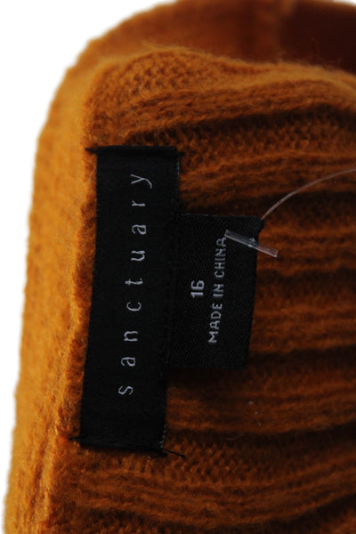 Sanctuary Unisex Cardigan V-Neck Button Long Sleeve Orange Size 16