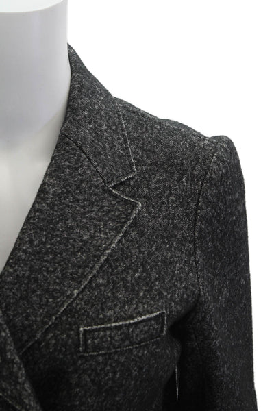 J Crew Women Pea Coat Dark Gray Herringbone Collared Button Size 10