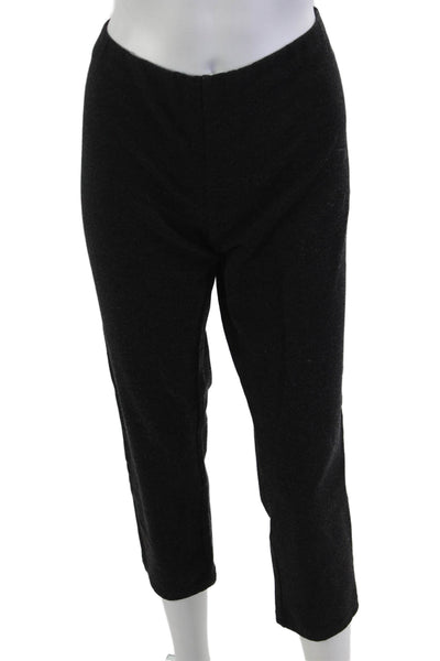 Eileen Fisher Womens Black Cropped Ankle Pants Viscose Blend Size M
