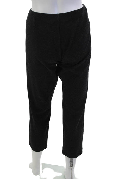Eileen Fisher Womens Black Cropped Ankle Pants Viscose Blend Size M