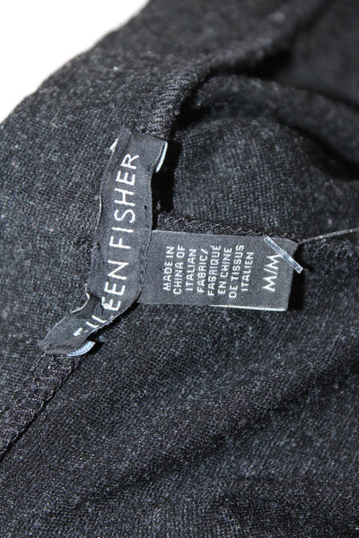 Eileen Fisher Womens Black Cropped Ankle Pants Viscose Blend Size M