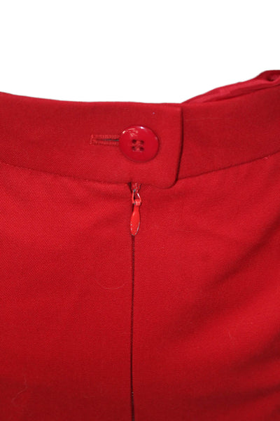 Escada Women Mini Pencil Virgin Wool Skirt Red Size 36