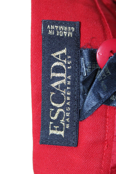 Escada Women Mini Pencil Virgin Wool Skirt Red Size 36