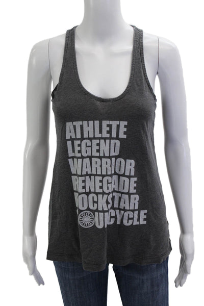 Soul Cycle Womens Basic Graphic Tank Dark Gray Size M