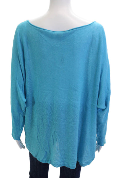 Acrobat Womens Basic 100% Linen Blue Long Sleeve Blouse Size XS