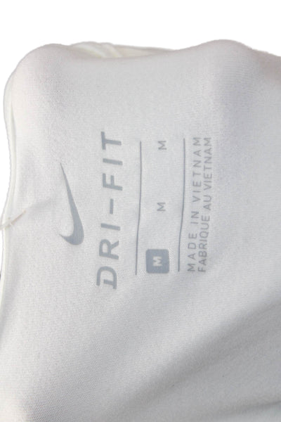 Nike Womens Basic White V-Neck 3/4 Sleeve T-Shirt Size M