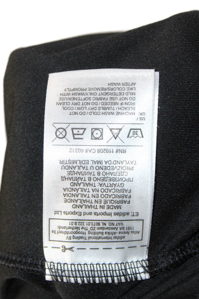 Adidas Mens Black V-Neck Graphic Long Sleeve Polyester T-Shirt Size M