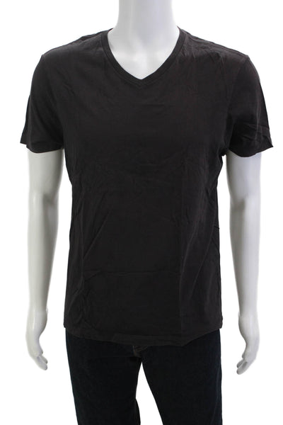 J Crew Mens Black V-Neck 100% Cotton Short Sleeve T-Shirt Size M