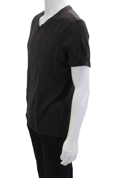 J Crew Mens Black V-Neck 100% Cotton Short Sleeve T-Shirt Size M