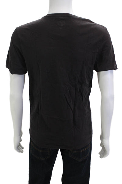 J Crew Mens Black V-Neck 100% Cotton Short Sleeve T-Shirt Size M