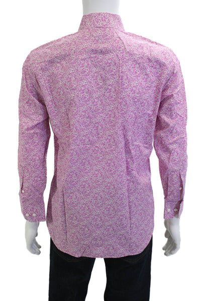 Bonobos Mens Cotton Collared Floral Print Button Down Shirt Pink Size 32