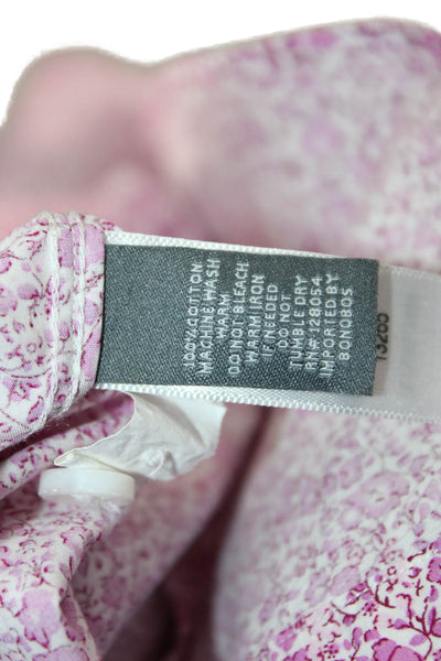 Bonobos Mens Cotton Collared Floral Print Button Down Shirt Pink Size 32