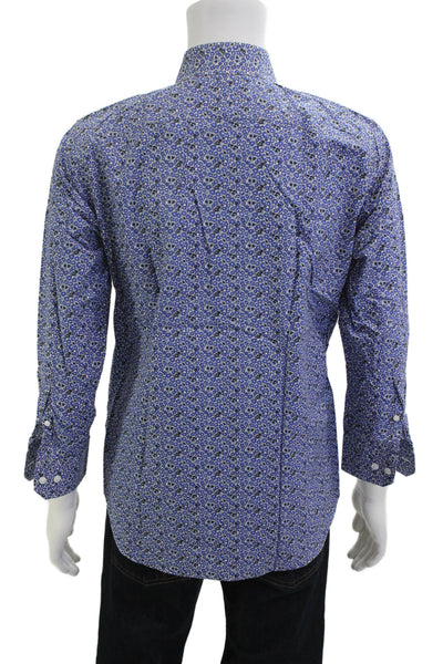 Bonobos Mens Cotton Collared Long Sleeve Floral Button Down Shirt Blue Size 32