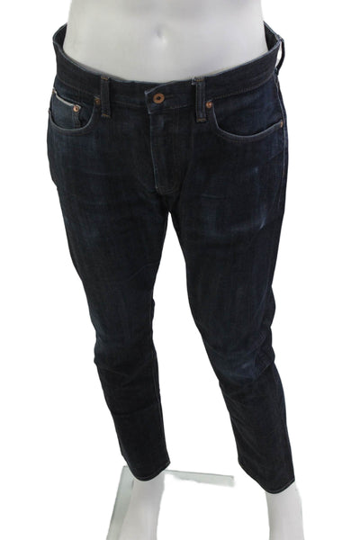 Bonobos Mens Straight Jeans Dark Blue Button Closure 98% Cotton Size 32