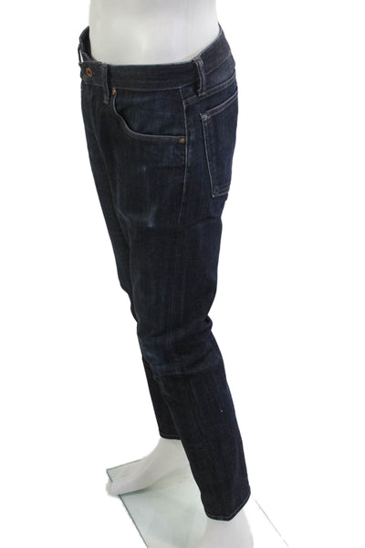 Bonobos Mens Straight Jeans Dark Blue Button Closure 98% Cotton Size 32