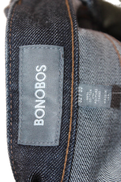 Bonobos Mens Straight Jeans Dark Blue Button Closure 98% Cotton Size 32