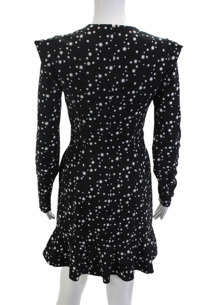 Jonathan Simkhai Women Wrap Dress Black V-Neck Long Sleeve Knee Length Size 2