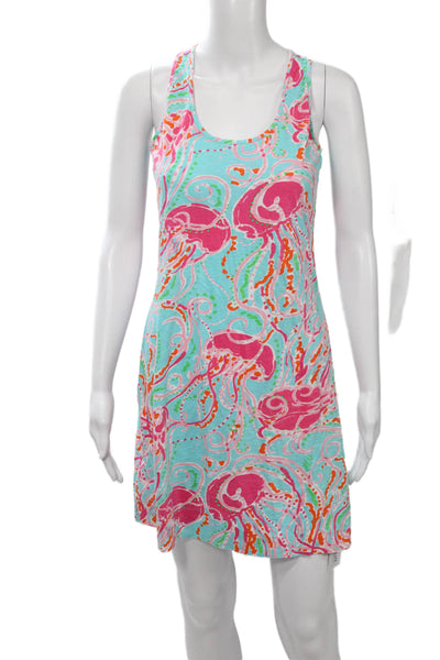 Lilly Pulitzer Women Light Blue Sleeveless Tank Sundress Knee Length Size S