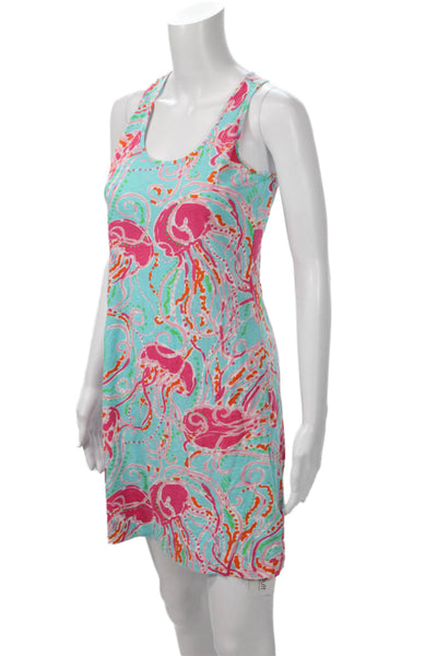 Lilly Pulitzer Women Light Blue Sleeveless Tank Sundress Knee Length Size S