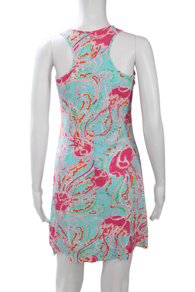 Lilly Pulitzer Women Light Blue Sleeveless Tank Sundress Knee Length Size S