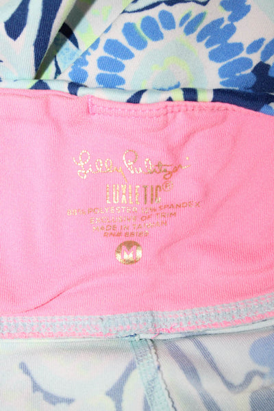 Lilly Pulitzer Women Blue Floral Capri Leggings Size M