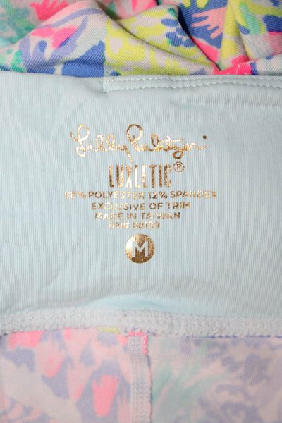 Lilly Pulitzer Womens Capri Floral Leggings Blue Size M