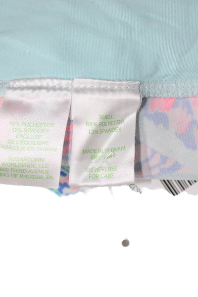 Lilly Pulitzer Womens Capri Floral Leggings Blue Size M