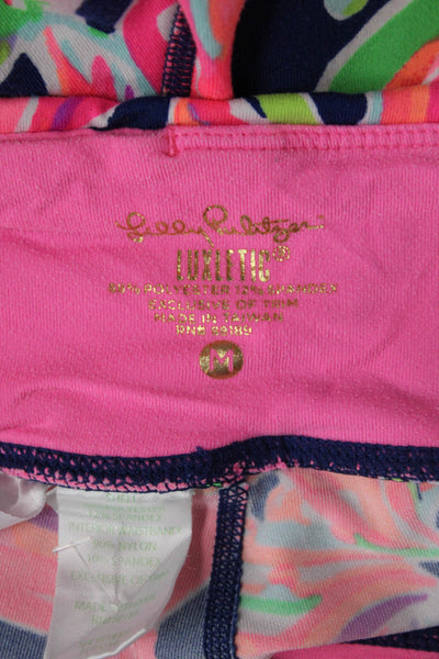 Lilly Pulitzer Women Dark Blue Floral Capri Leggings Size M
