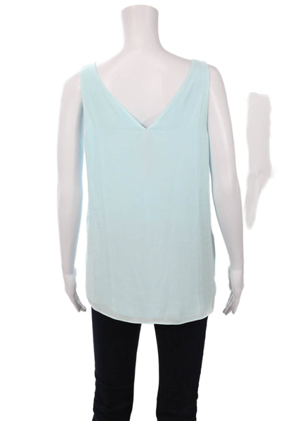Lilly Pulitzer Women Light Blue V Neck Sleeveless Basic Tank Size S