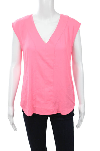 J Crew Women Sleeveless V Neck Pink Polyester Blouse Size XS