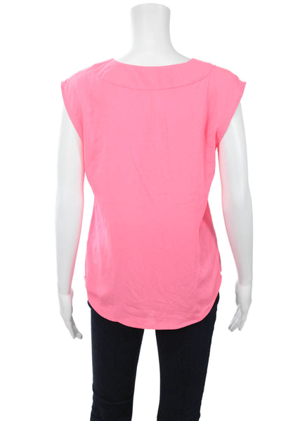 J Crew Women Sleeveless V Neck Pink Polyester Blouse Size XS